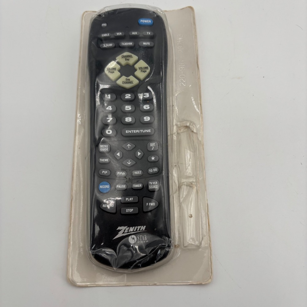 Zenith Remote Control 124-205-07 Black New StarSight MBR3459 Universal TV VCR